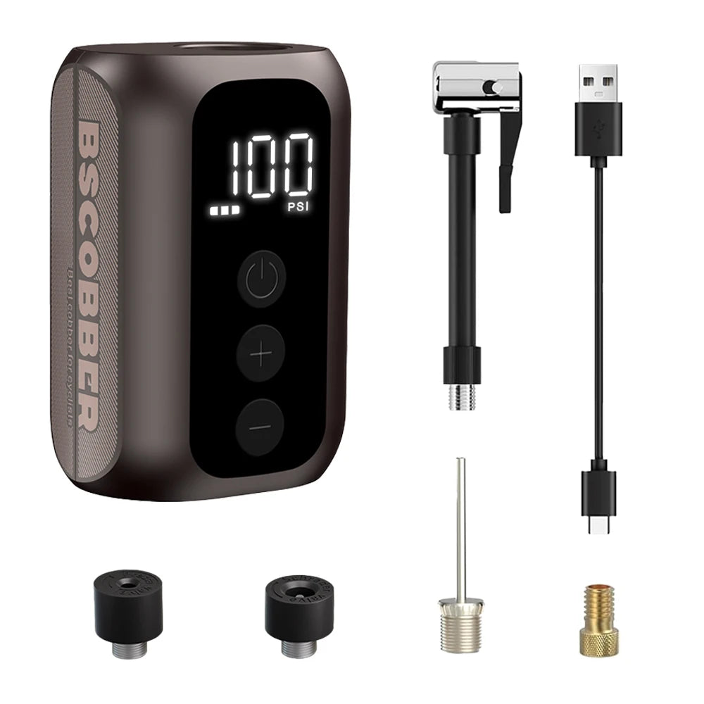 BSCOBBER A5mini Portable Air Pump Portable Rechargeable Wireless Bicycle Accessories Tire Inflator 100PSI High Pressure sayaragear