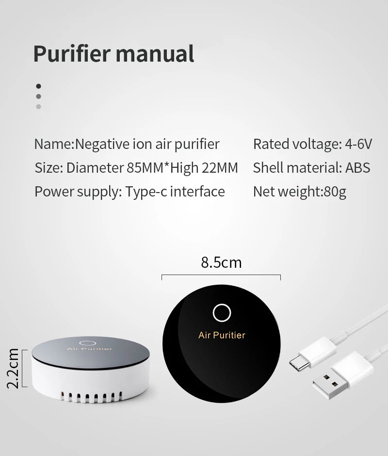 Car Air Sterilizer Purifier Usb Oxygen Cleaner Ozone Generator Air Purifier Filter Smoke Remover Smart Gadgets Car Supplies sayaragear