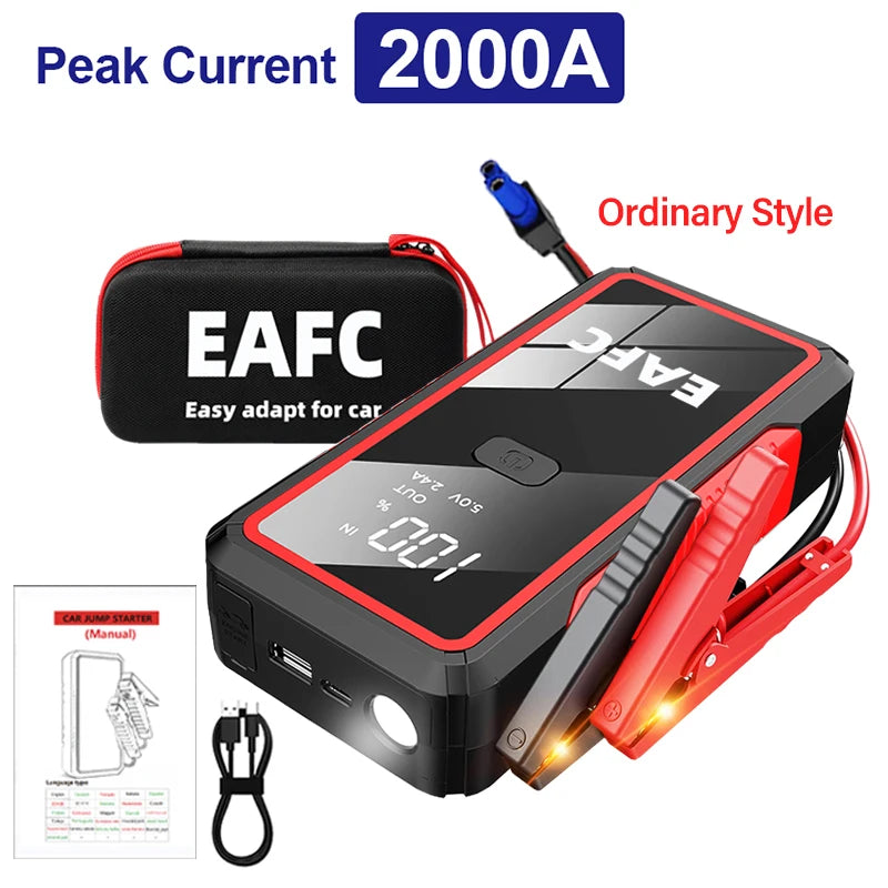 Car Jump Starter 2000A/1200A/600A Car Battery Starter Portable Power Bank Charger 12V Auto Emergency Starting Device Booster sayaragear