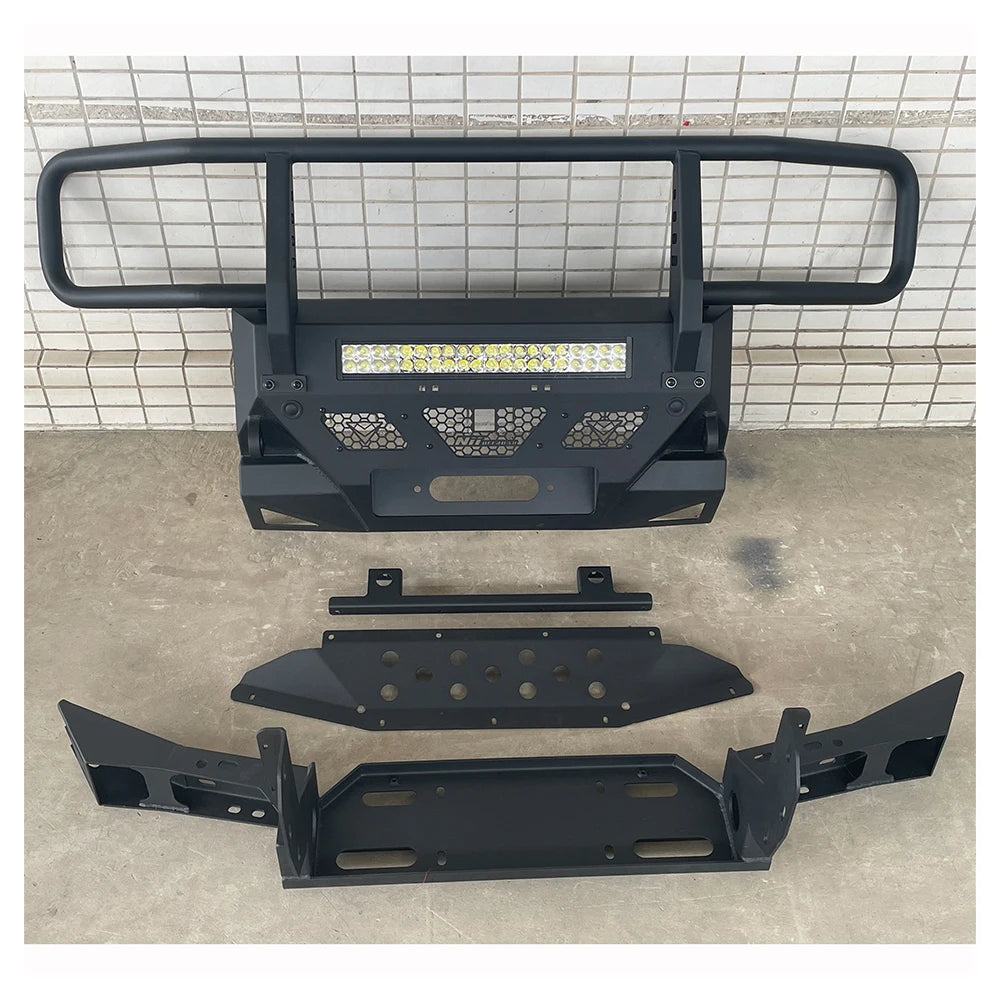 High quality Front Bumper with long light bar and fog lights camera head hole for PRADO LC250custom sayaragear