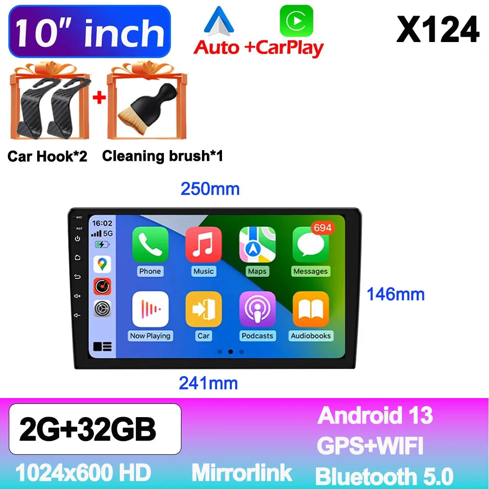 Android13 7 9 10 inch Car Radio GPS 2 din Radio Stereo Receiver Player 64G Multimedia Player wireless CarPlay Android Auto Gift sayaragear
