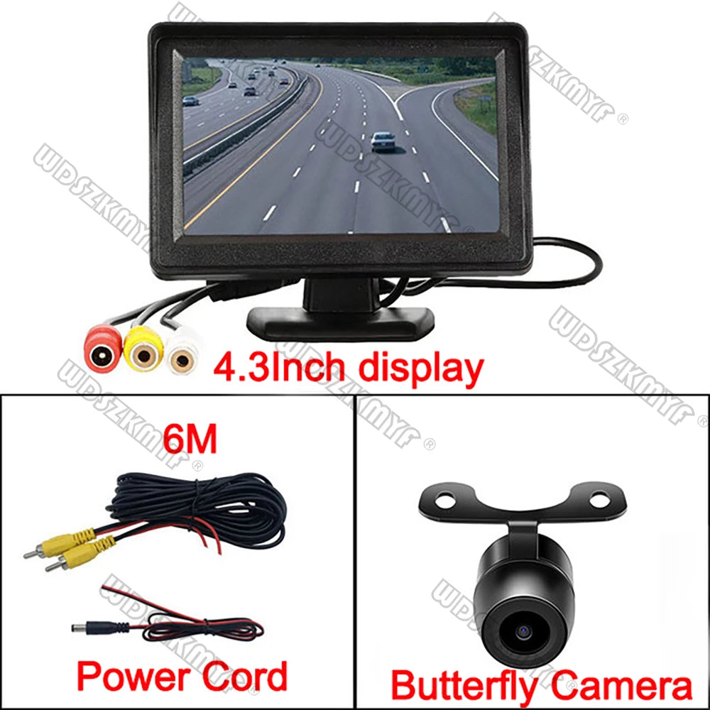 Easy Installation 4.3Inch or Rear View Camera Monitor Screen Reversing Camera for Car Parking Parking System Camera for Vehicle sayaragear