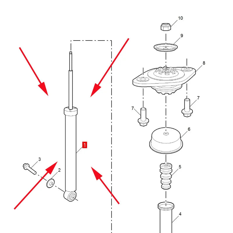 10242400 Original rear suspension shock absorber, rear shock absorber For SAIC MG ZS GT sayaragear