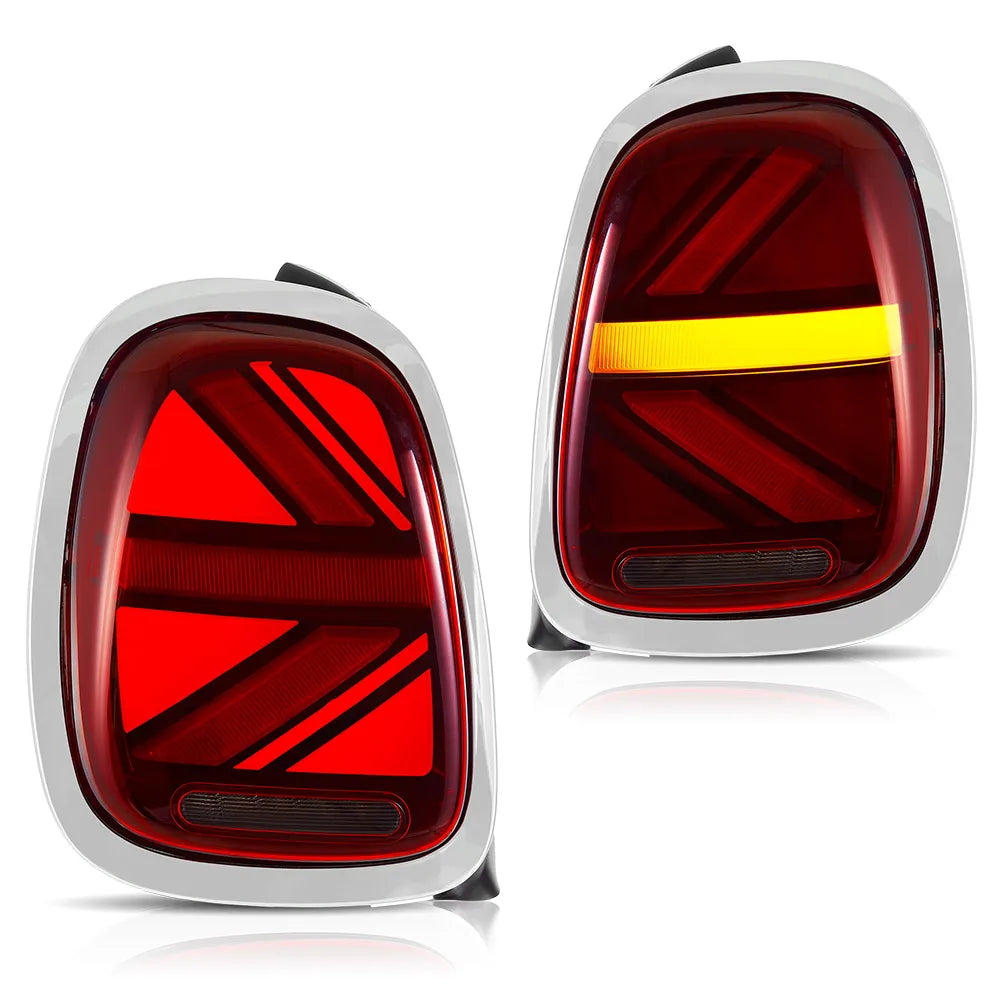 Vland 14-19 Mini Cooper F55 F56 F57 LED Tail Lights with Sequential Turn Signal Rear Lamp Assembly Upgrade sayaragear