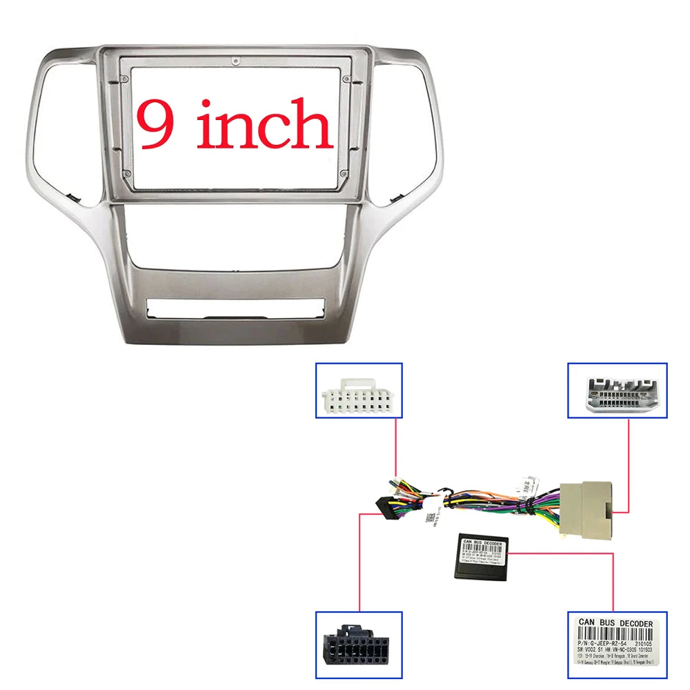 9 Inch Car Frame Fascia Adapter Android Radio Dash Fitting Panel Kit For Jeep Grand Cherokee RST Laredo 2008-2012 sayaragear