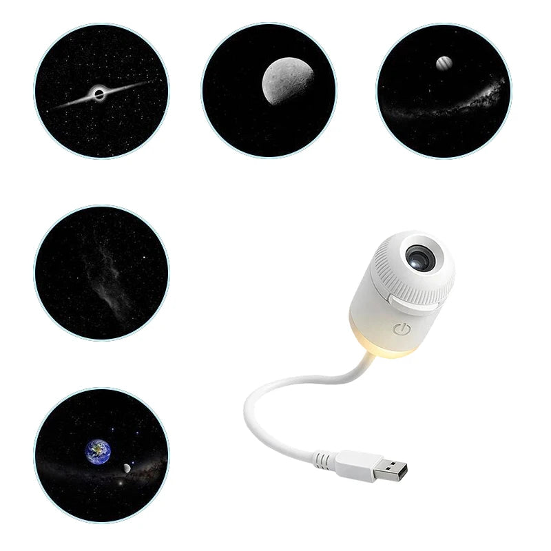 Mini Galaxy Star Projector Two In One Night Light Home Background Atmosphere Light Bedroom Car Decoration Children's Gift sayaragear