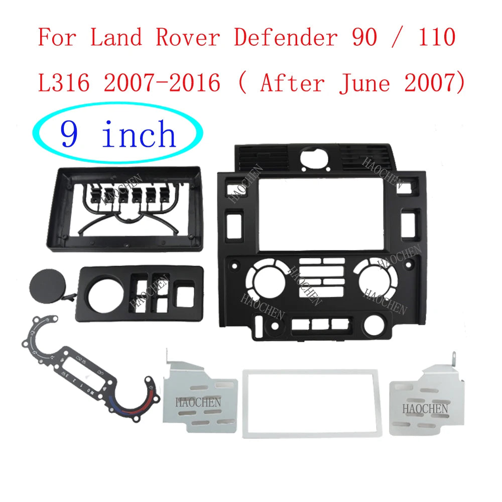 Double Din Car Fascia Radio Panel for Land Rover Defender 2007-2016 Dash Kit Install Facia Plate Bezel Console Adapter Trim sayaragear