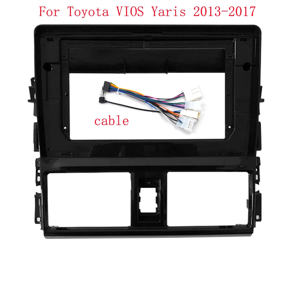 9/10 Inch Car Audio Radio Plate Fascia Frame For Toyota Yaris Vios 2013-2016 Big Screen 2Din DVD Player Panel Dash Mount Kit sayaragear
