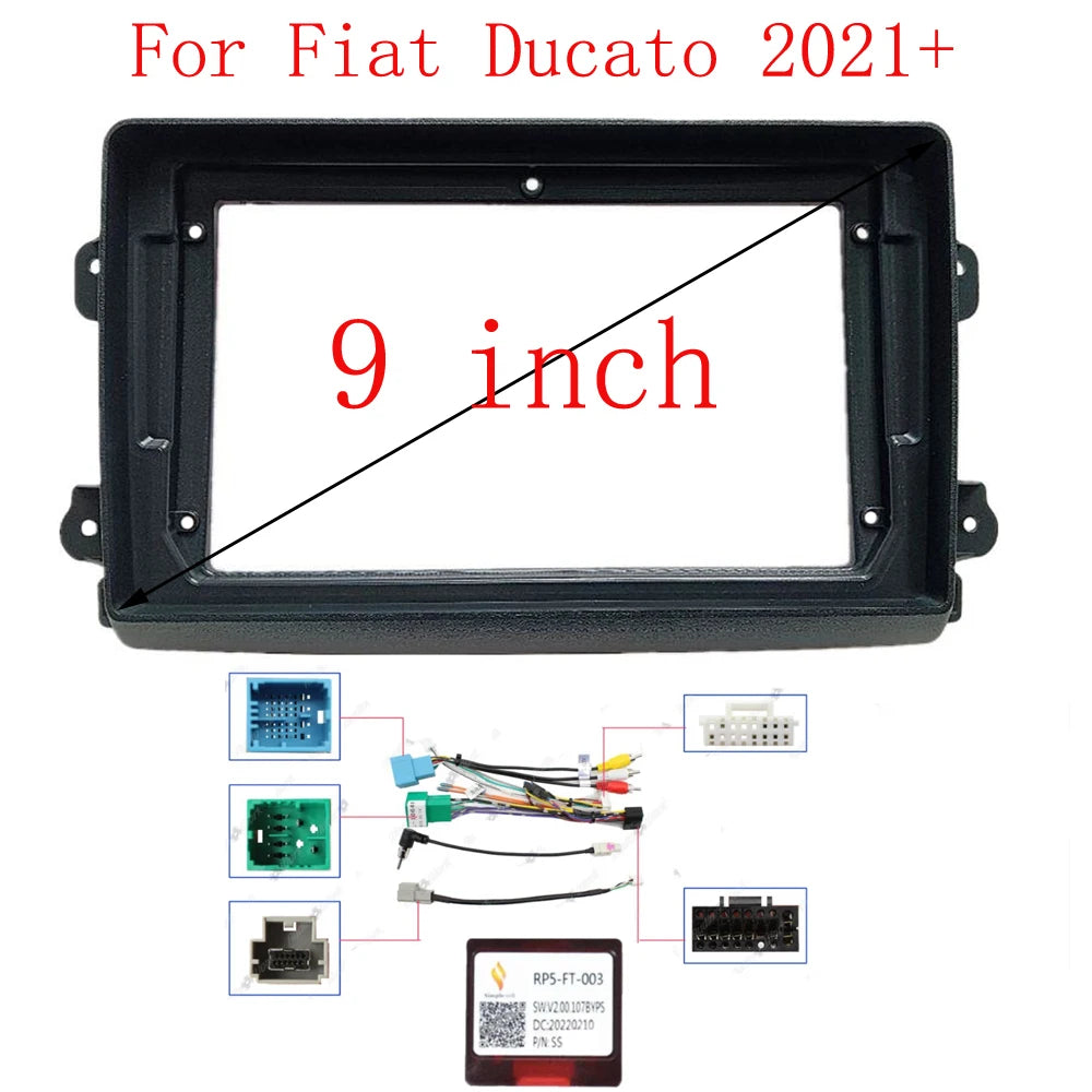 9 Inch Car Frame Fascia Adapter Canbus Box Android Radio Dash Fitting Panel Kit For Fiat Ducato 2021+ sayaragear