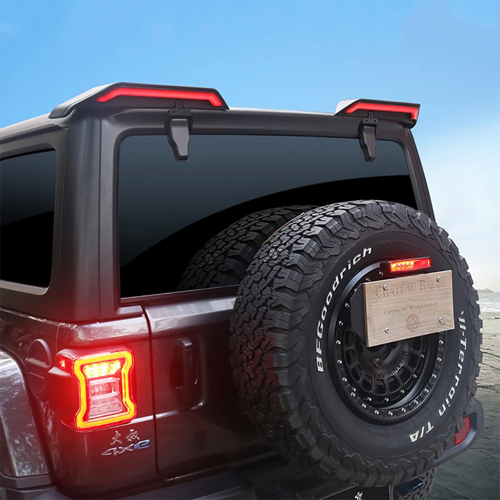 Fit for Jeep Wrangler JL JK 2007-2023 LED Tail Wing Roof Light LED Brake Light/Driving light/Turn Signal Light/Reversing Light sayaragear