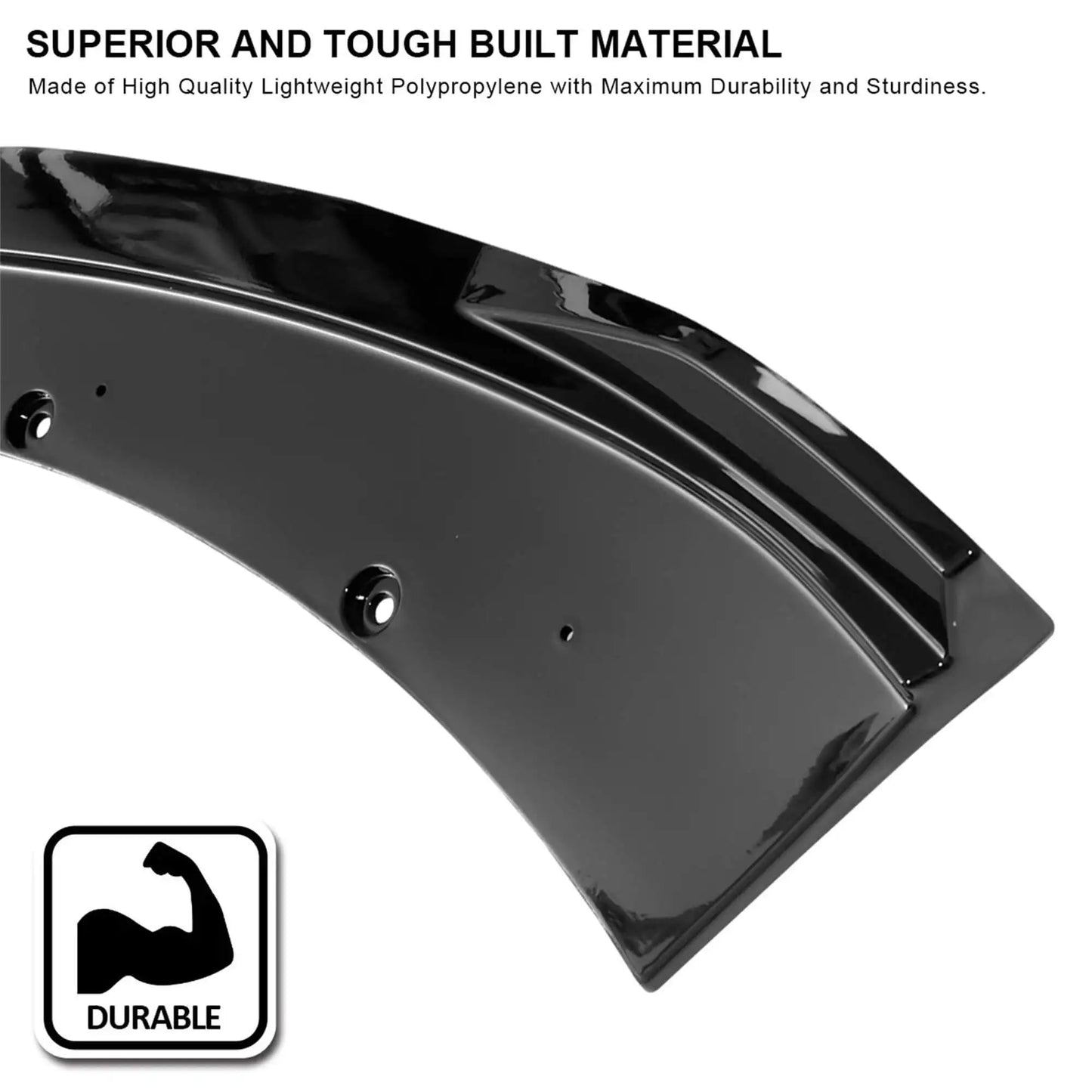 Vland 2015-2017 Mustang GT Performance Style Front Bumper Lip Chin Spoiler Splitter Black sayaragear