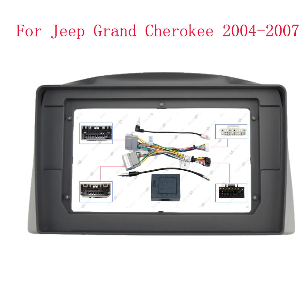 10 Inch Car Frame Fascia Adapter Canbus Box Decoder Android Radio Dash Fitting Panel Kit For Jeep Grand Cherokee 2004-2007 sayaragear