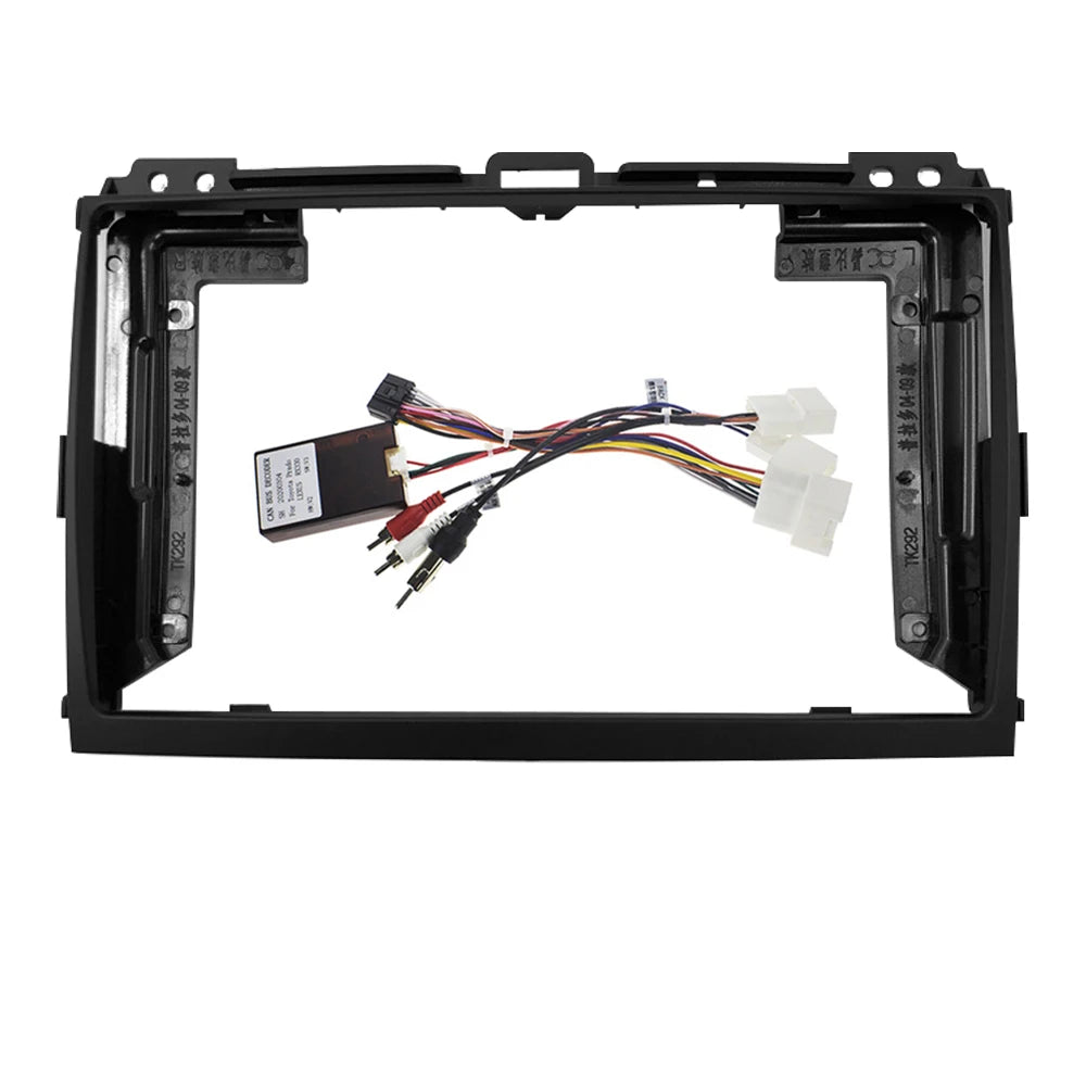 Car Radio Fascia Frame For Toyota Land Cruiser Prado 120 2002-2009 9 inch Stereo Panel Wiring Harness Power Cable Canbus Decoder sayaragear