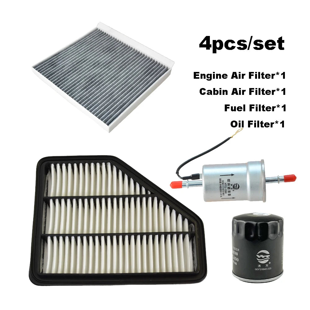 2-4pcs Filter Set For CHANGAN CS75 1.8T 2013-2020/ 2.0L 2014-2017 Engine Cabin A/C Fresh Air Fuel Gas Oil Filter Kit 1109013M01 sayaragear