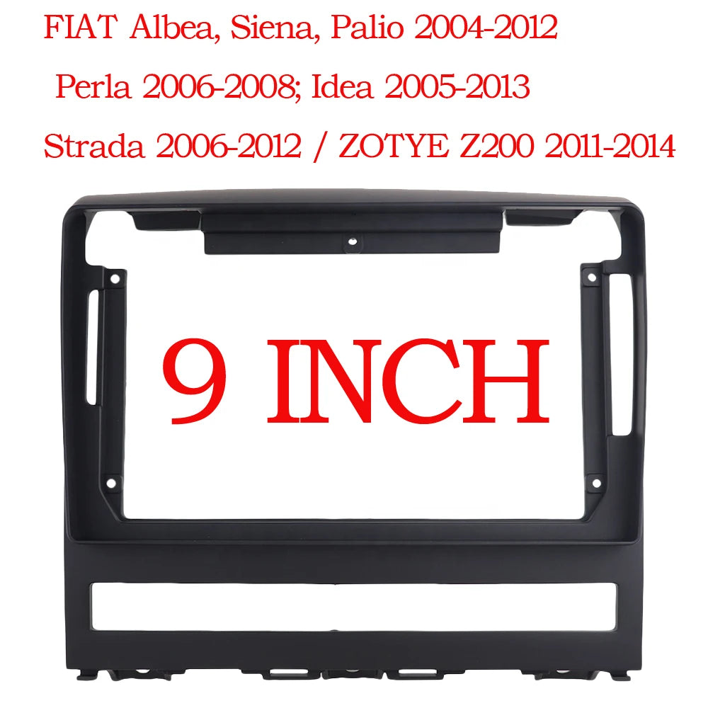 9 inch Car DVD Frame Audio Dash Trim Kits Facia Panel Radio Player 2DIN For FIAT Perla 2009 Albea/Siena/Palio 2004-2012 PLAY Kit sayaragear