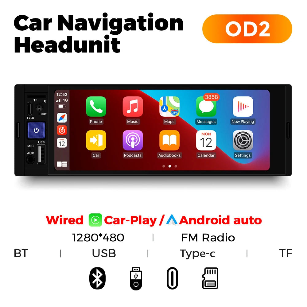 MEKEDE 6.86 Inch 1Din Carplay Android Auto Car Radio Multimedia Video MP5 Player With BT FM Stereo USB Type-C Plug Autoradio sayaragear
