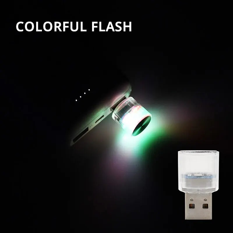 Car Mini USB LED Ambient Light Decorative Atmosphere Lamps for Interior Environment Auto PC Computer Portable Light Plug Play sayaragear