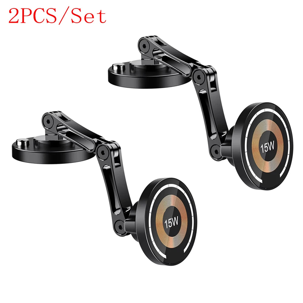 15W Magnetic Car Phone Holder Mount Wireless Charger Rotation Magnetic Car Phone Stand Fast Charging for IPhone 16 15 14 13 12 sayaragear