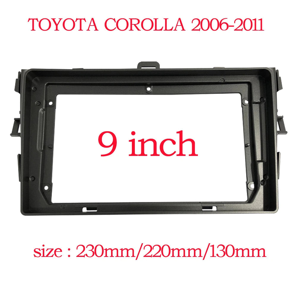9 Inch Silver Car Stereo Radio Fascia 2DIN ABS Audio Panel Bezel for Corolla 2006 2007 2008 2009 2010 2011 2012 2013 ABS sayaragear