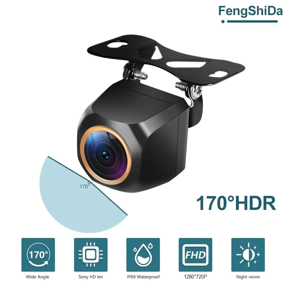 AHD 1920x1080P Car Rear View Camera 200° for Fisheye Golden Lens Full HDR Night Vision Vehicle back car reversing Front Camera sayaragear