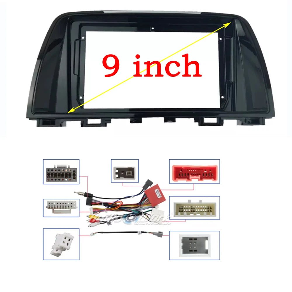 9 Inch Car Frame Fascia Adapter Android Radio Dash Fitting Panel Kit For Mazda 6 Mazda6 Atenza 2014-2016 sayaragear
