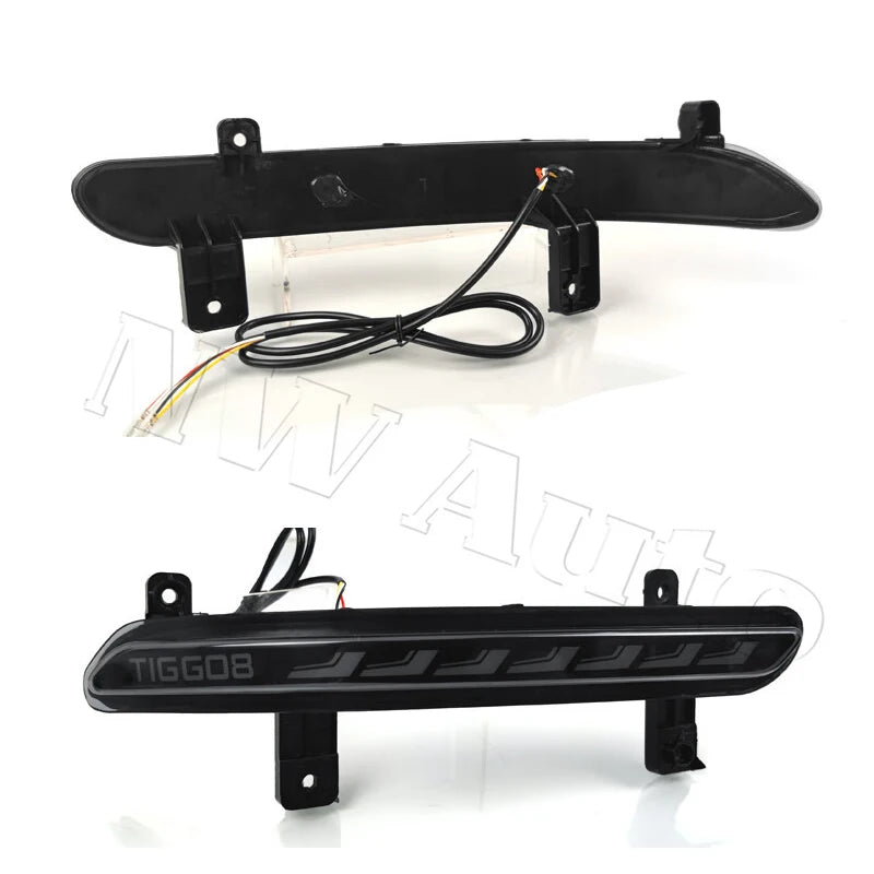 Car LED Rear Bumper Reflector Light For Chery Tiggo 8 Pro Max 2021-2025 Fog Lamp Brake Light Rear Fog Lamp sayaragear