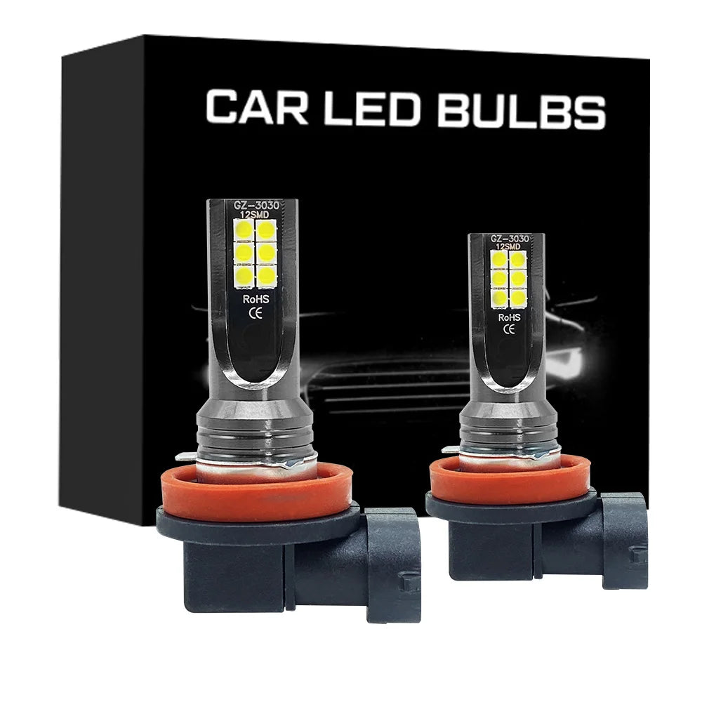 2Pcs H8 H11 LED Bulb H16 JP 9005 HB3 9006 HB4 Led Lamp Super Bright Car Fog Lights Day Driving Running Light 12V 24V 6000K White sayaragear