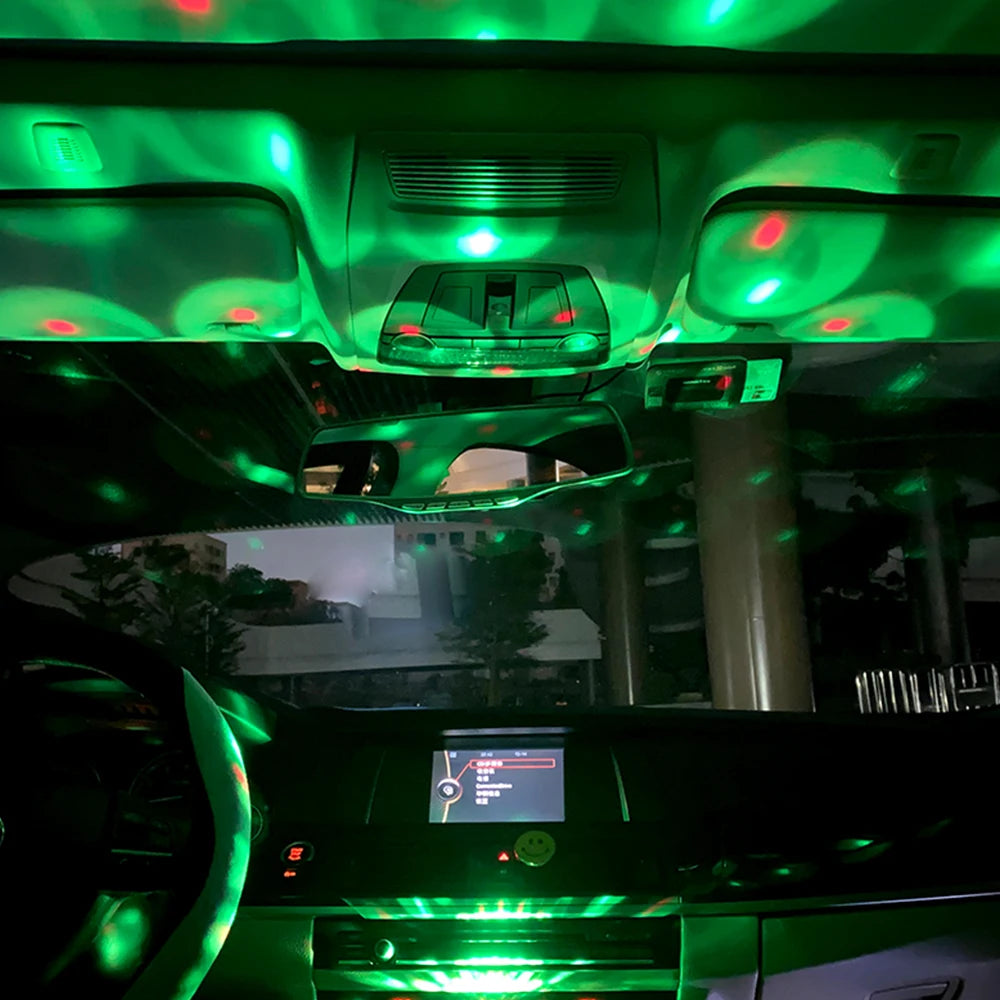 Music control LED Car Roof Star Night Light Projector Atmosphere Lamp USB Decorative Lamp Adjustable Car Interior ambience sayaragear