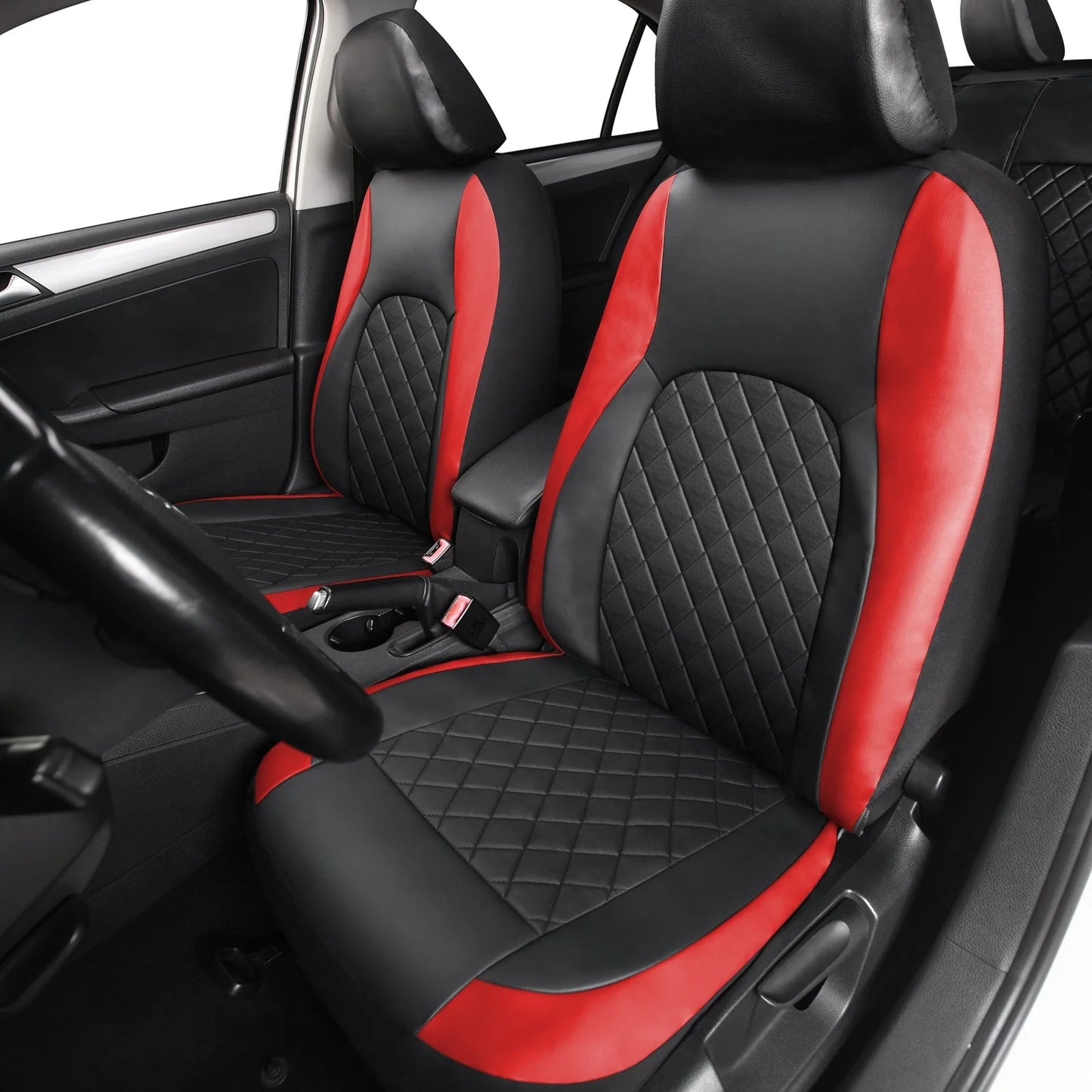 Universal Faux Leather Car Seat Covers Full Set – Includes Front Seats and Rear Bench, Fits Most SUVs and Trucks sayaragear