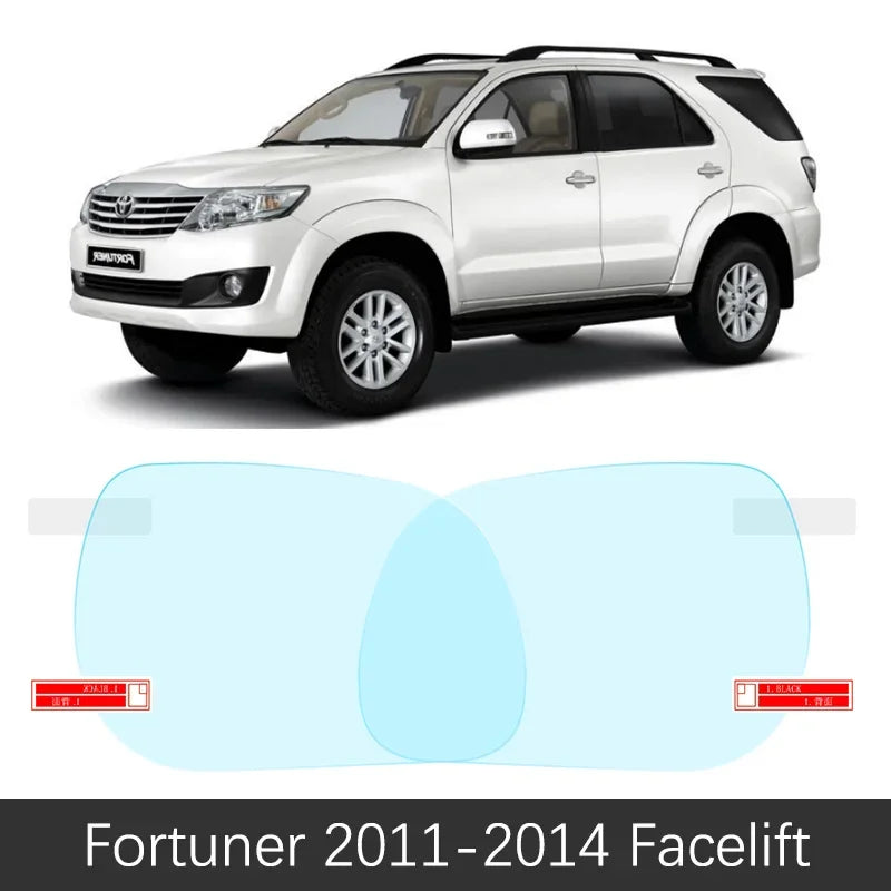 Full Cover Anti Fog Rainproof Film for Toyota Fortuner 2005 -2020 AN50 AN60 AN150 AN160 Hilux SW4 SR5 Rearview Mirror Protective sayaragear