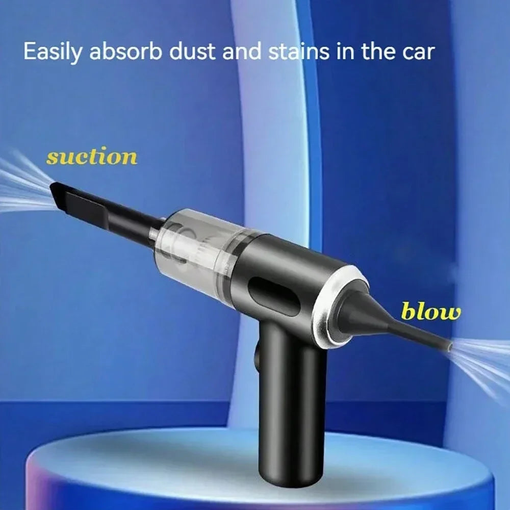 1pc Wireless Vacuum Cleaner Dual Use for Home and Car 120W High Power Powerful Vacuum Cleaner Black sayaragear