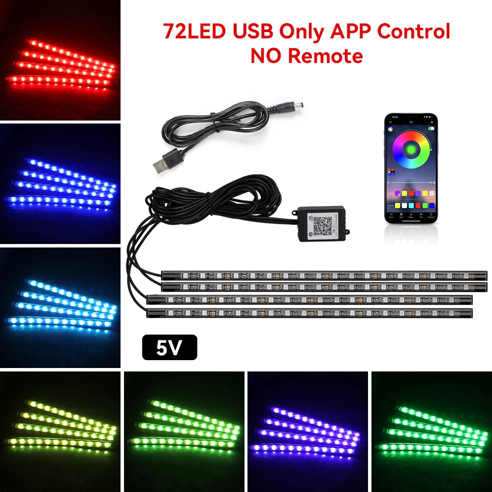 Car Interior Decorative Lamps Strips Atmosphere Lamp Cold Light Decorative Dashboard Console Auto LED Ambient Lights Party Lamps sayaragear