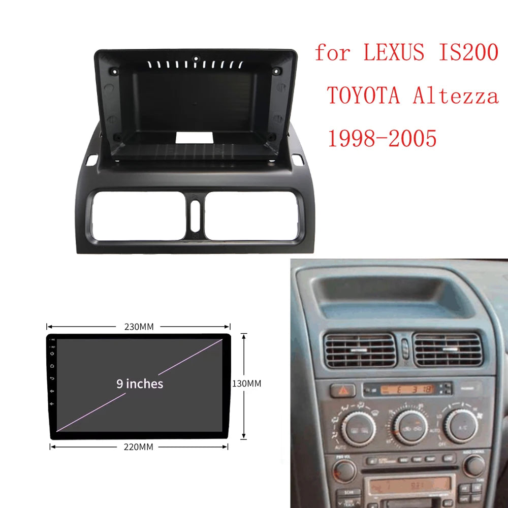 Car Radio Panel Fit For LEXUS IS200 IS TOYOTA Altezza 1998-2005 9 INCH Stereo Mounting Frame DVD GPS Player Fascia Trim Cover sayaragear