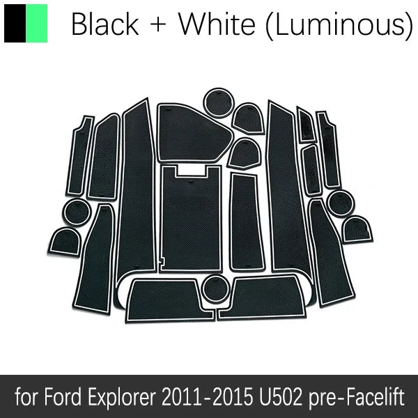 Anti-Slip Gate Slot Mat Rubber Coaster for Ford Explorer 2011 2012 2013 2014 2015 MK5 U502 pre-Facelift Accessories Car Stickers sayaragear