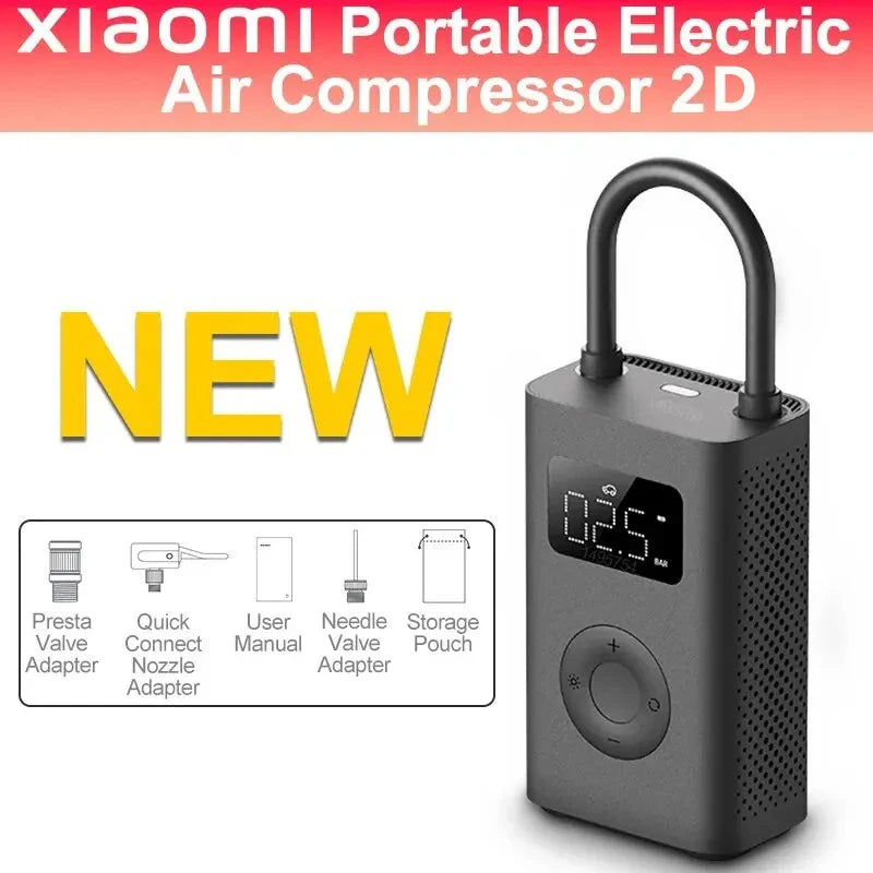 NEW MIJIA Inflatable treasur Air Compressor 2D 2000mAh Portable Inflator Air Pump 2D For Bicycle Car Motorcycle Ball CN sayaragear