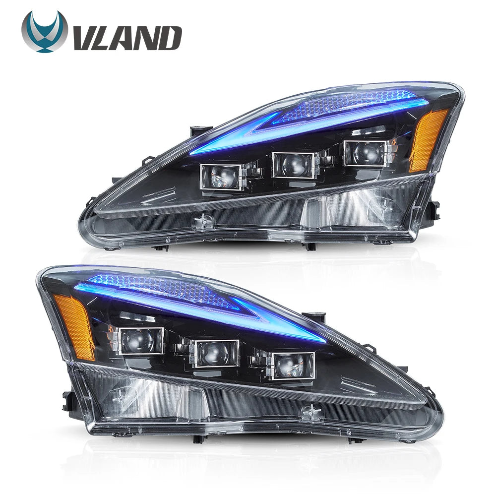 VLAND Car LED Headlights Assembly for Lexus IS250 IS350 C ISF 2006-2013 bule DRL Auto Styling Front Lamps Accessories Lights sayaragear