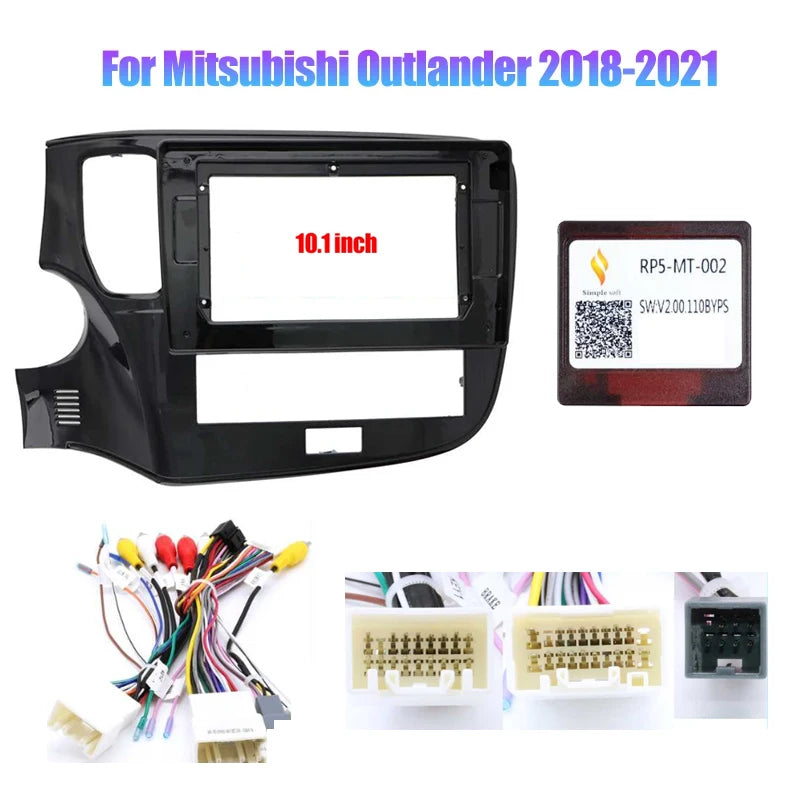 9/10.1 inch 2 Din Car Stereo Radio Fascia Panel Audio Frame Cover Trim Kit Face Bezel For Mitsubishi Outlander 2012-2020 2021 sayaragear