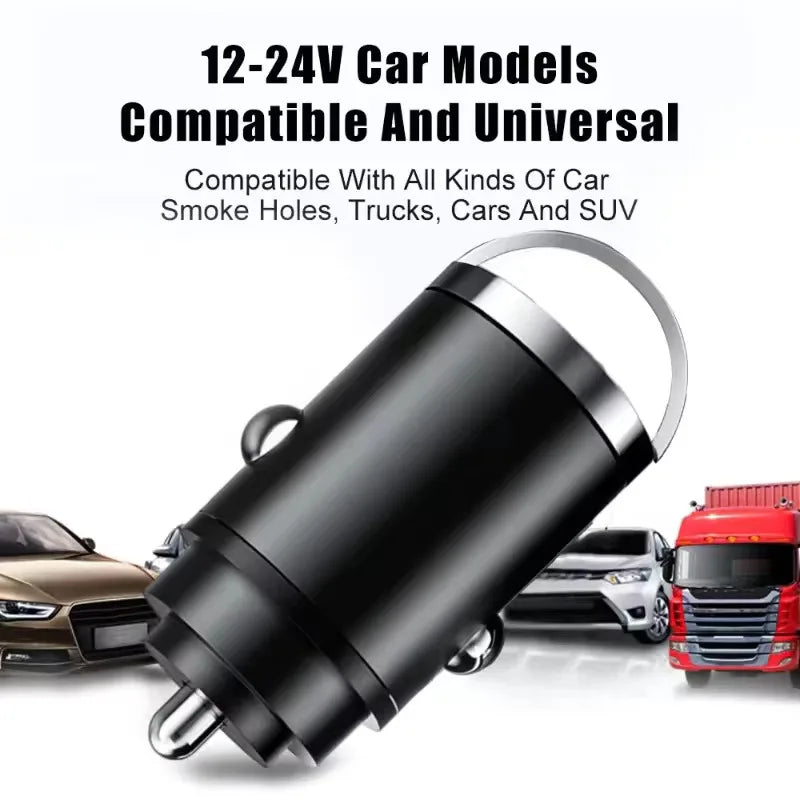 Mini 100W PD QC Pull Ring Fast Charging Car Charger USB C Car Phone Charger Adapter For iPhone Xiaomi Samsung Huawei sayaragear