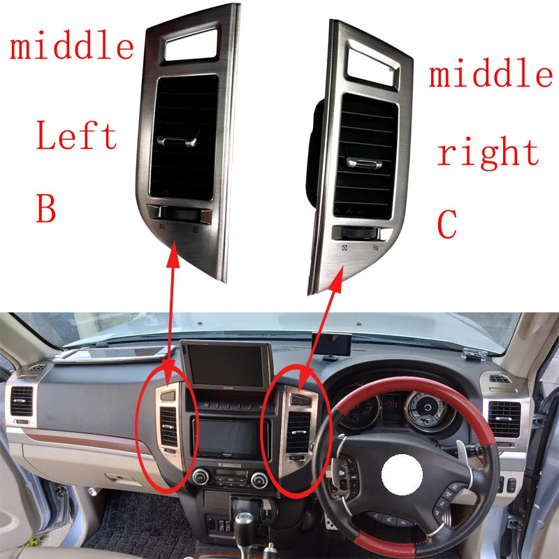 A pair Air Vent Outlet For Mitsubishi Pajero Montero V87 V93 V95 V97 V98 2007-2022 Instrument Panel Board A/C Air Conditioner sayaragear