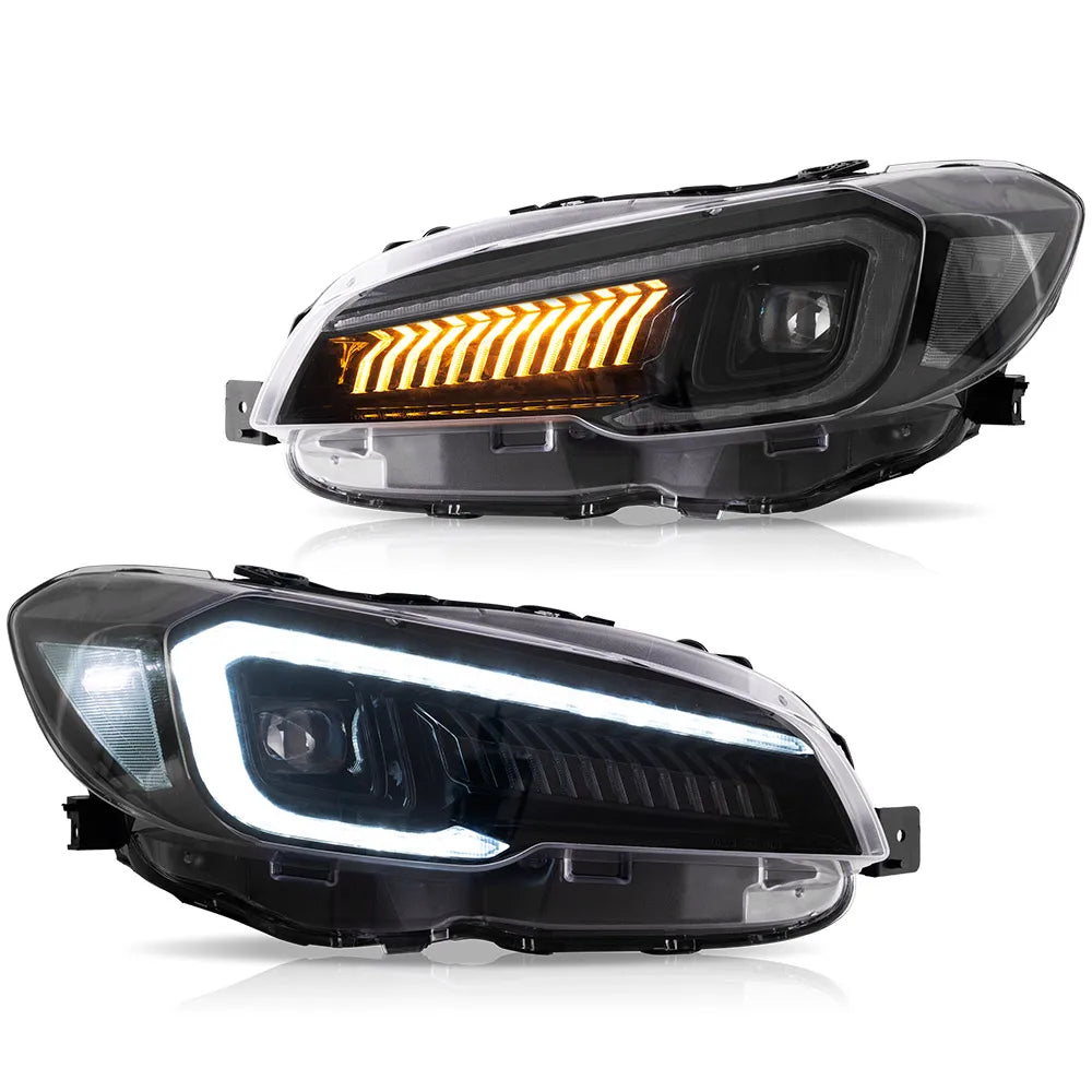 Vland 15-21 WRX LED Matrix Projector Headlights Black with DRL High Low Beam Front Headlamp Assembly Upgrade sayaragear