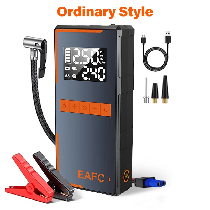 2025 Newest All-in-One Car Emergency Jump Starter & Air Pump 1200A Peak 150PSI Tire Inflator with LED Light & Power Bank sayaragear