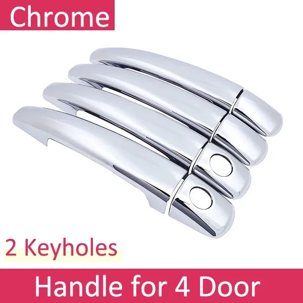 Black Carbon Fiber handle Or Chrome Side Door Cover Trim Set for Peugeot 208 MK1 2012~2018 Car Accessories 2013 2014 2015 2016 sayaragear