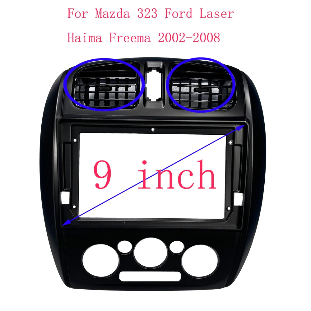 2Din Audio Face Plate Facia Frame For Mazda 323 Premacy Ford Laser 9 inch Big Screen Radio Stereo Panel Dash Mount Refitting Ki sayaragear