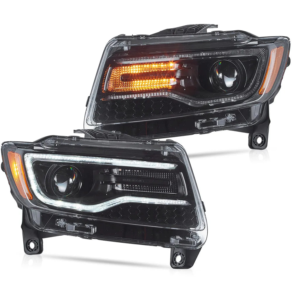 Vland 2011-2013 Grand Cherokee (WK2) Headlights W/ Startup Animation Blue DRL sayaragear
