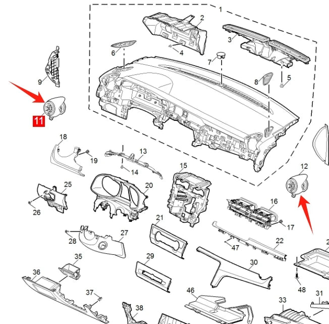 ATMMG original new For SAIC MG6 instrument panel side air outlet assembly air conditioning air outlet 10258529 10258531 - sayaragear
