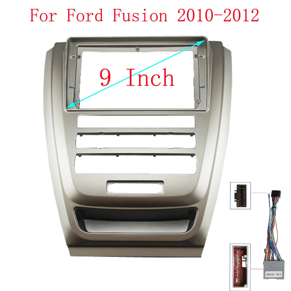 HAOCHEN 2 DIN 9 Inch Car Frame Fascia Adapter Decoder Android Radio Dash Fitting Panel Kit For Ford Fusion 2010-2012 sayaragear