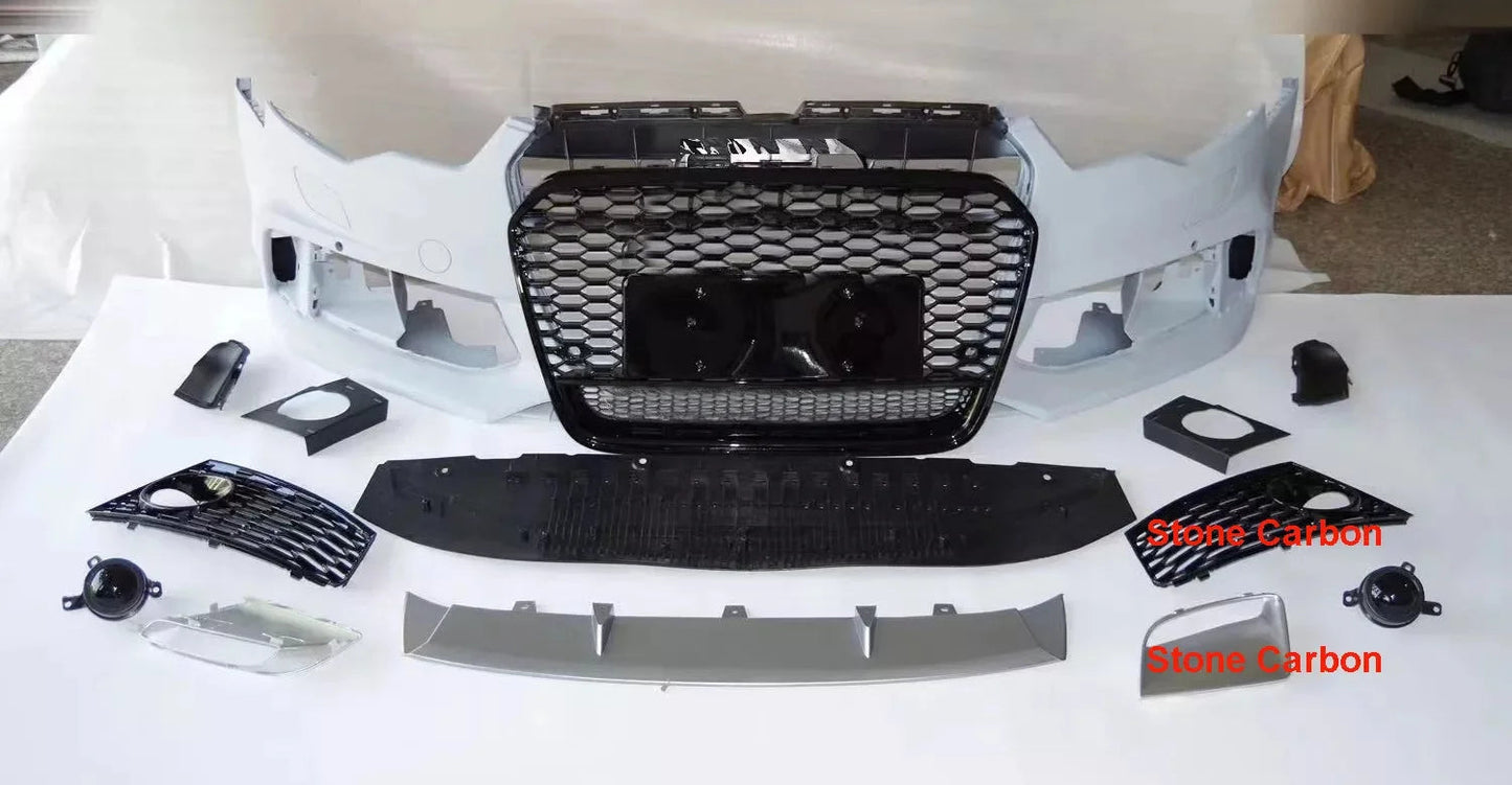 Factory A6 S6 C7 Front Bumper Kit RS6 Style Unpainted Front Bumper with Grille for 2013 2014 2015 C7 A6 S6 Car Body Kitscustom sayaragear