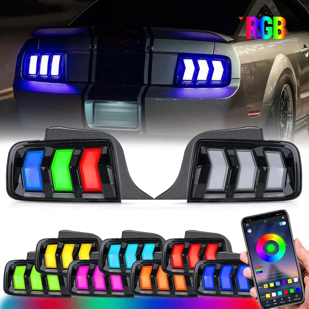 Vland Mustang 2005–2009 RGB LED Tail Lights with Sequential Turn Signal sayaragear