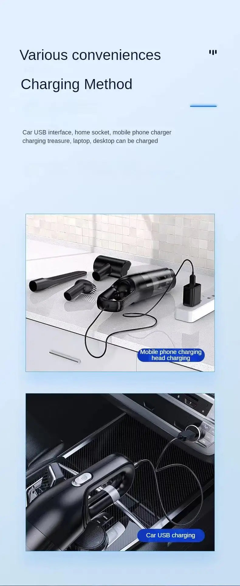 High Suction Handheld Car Vacuum Cleaner Portable Dual Use Household Water Absorption Cleaning Tool for Auto Interior sayaragear