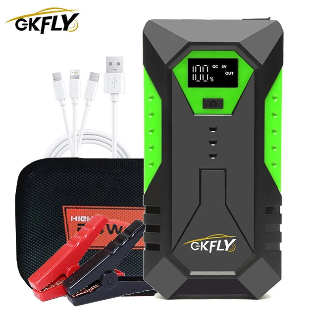 GKFLY 3000A/4000A Car Jump Starter Portable 12V Petrol Diesel Starting Device Cables Portable Power Bank Car Battery Buster sayaragear